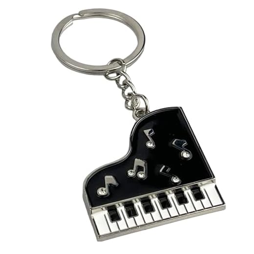 Llavero Musical de Piano de Cola Negro - Para Pianistas y Amantes de la Música - Unisex para Hombre y Mujer