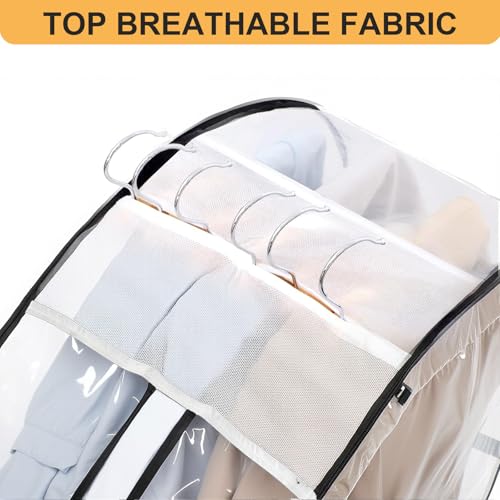 Garment Bags Garment Covers for Hanging Clothes, 10" Gusseted Clear Suit Bags for Clothes Storage, Garment Bag for Closet Storage, 40", 4-Pack3