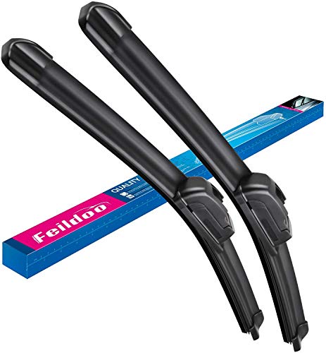 Feildoo Windshield wiper blades, 26" + 16" Inch Bracketless Beam J U Hook