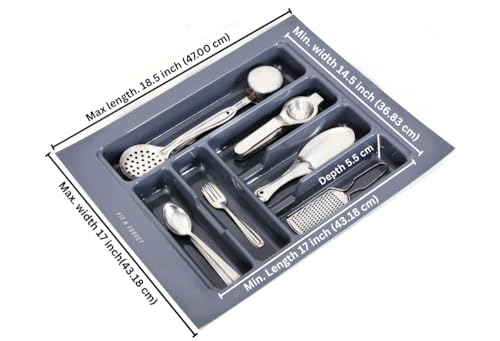 Image of Heavy PVC Cutlery Tray Organizer, Stylish Cutlery Tray for Kitchen Basket (17x18.5 Inch)