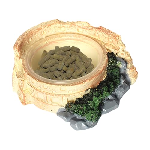 Comedero para reptiles, decoración para el acuario, cuencos de animales pequeños, decoración de acuario, hábitat para tortugas pequeñas, comedero para reptiles, serpientes, hámsters, gecko leopardo