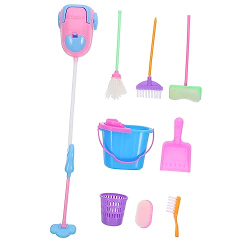 HOODANCOS 1 Ensemble Kit de Nettoyage Interactif pour Garçon Fille de Jouets de Nettoyage pour Poupées Outils Amusants pour Ménage Miniature Accessoires de Maison de Poupées