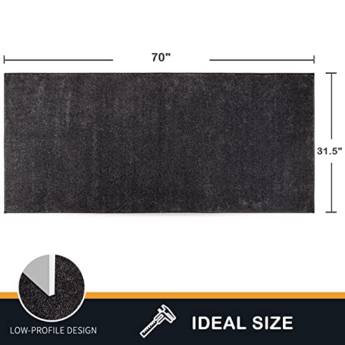 PURRUGS Dirt Trapping Door Mat 31.5" x 70", Non-Slip Machine Washable Entry Rug, Shoe Scraper, Dog Doormat, Super Absorbent Welcome Mat for Front & Back Door, Muddy Shoes & Paws, Charcoal