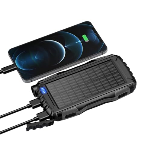Lunaobrik Batería externa solar | Batería externa solar ligera, 42800 mAh, luz de carga rápida, accesorio para camping, para ordenador, cámara de seguridad, teléfono, dispositivos electrónicos de