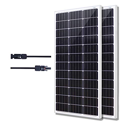 KOMAES Solar 200W Monocrystalline Solar Panel 12V Charger with MC4 Connector for deep Cycle Battery, Perfect for Residential, Industrial, RV, Boat, Camping, Off Grid Installation