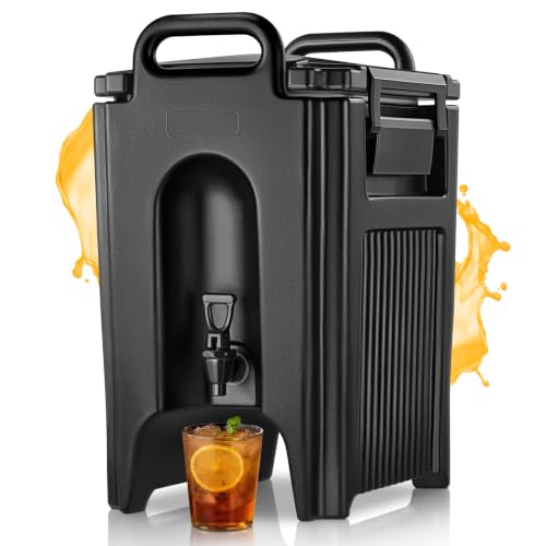 Image of FOHERE Pro Insulated Beverage Dispenser 5 Gal, Hot Cold Commercial Catering | Food-Grade LLDPE with drip-free faucet, sturdy handles, leakproof latch for offee Shop, Large Parties, Church Gathering