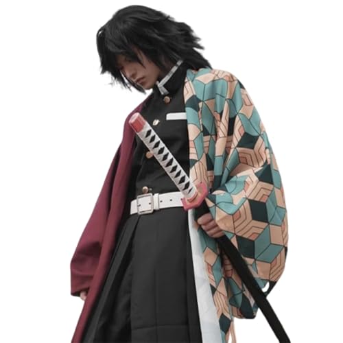 CR ROLECOS Conjunto completo de cosplay de Giyuu Tomioka para niñas, disfraz de anime Demon Slayer, cosplay de Giyuu Tomioka, para Halloween, M