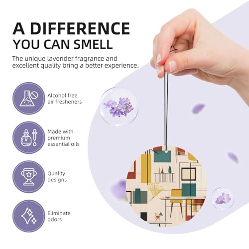 Hojas perfumadas con aroma a lavanda para auto estilo Mid Century miniatura 5
