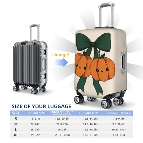 Two Pumpkin Green Coquette Ribbon Elastic Travel Luggage Covers Dustproof Scratch-Resistant Suitcase Protector Fit 22-24 Inch4