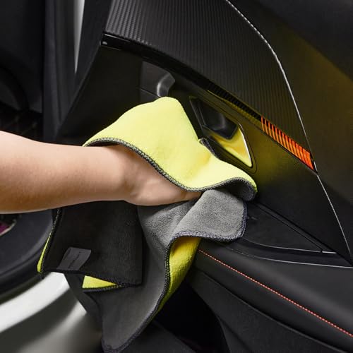 AmazonBasics Microfiber Cleaning Cloth | 800 GSM | Ultra Soft | Super Absorbent | Reusable | Pack of 2 (Multicolor) - 40cm X 40cm (Image - 6)