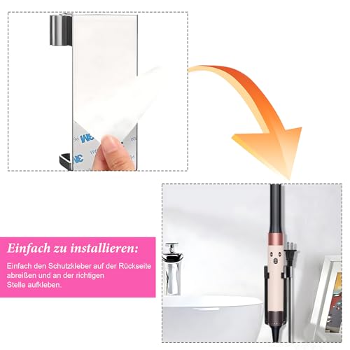 Wandhalterung für Dyson Airwrap Halterung Dyson Halterung, Dyson Zubehör Halterung Föhn Halterung Ohne Bohren, Dyson Föhn Halterung Dyson Halterung Airwrap für Verschiedene Lockige Haar Sticks