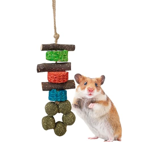 Juguetes para jaula de hámster - Cuerda de hierba con ramas de madera | juguetes para masticar Para hámsteres con fuerte, Crićeti Chinchillà Gerbilli, Madera, mordedor Para higiene bucal | Casa J