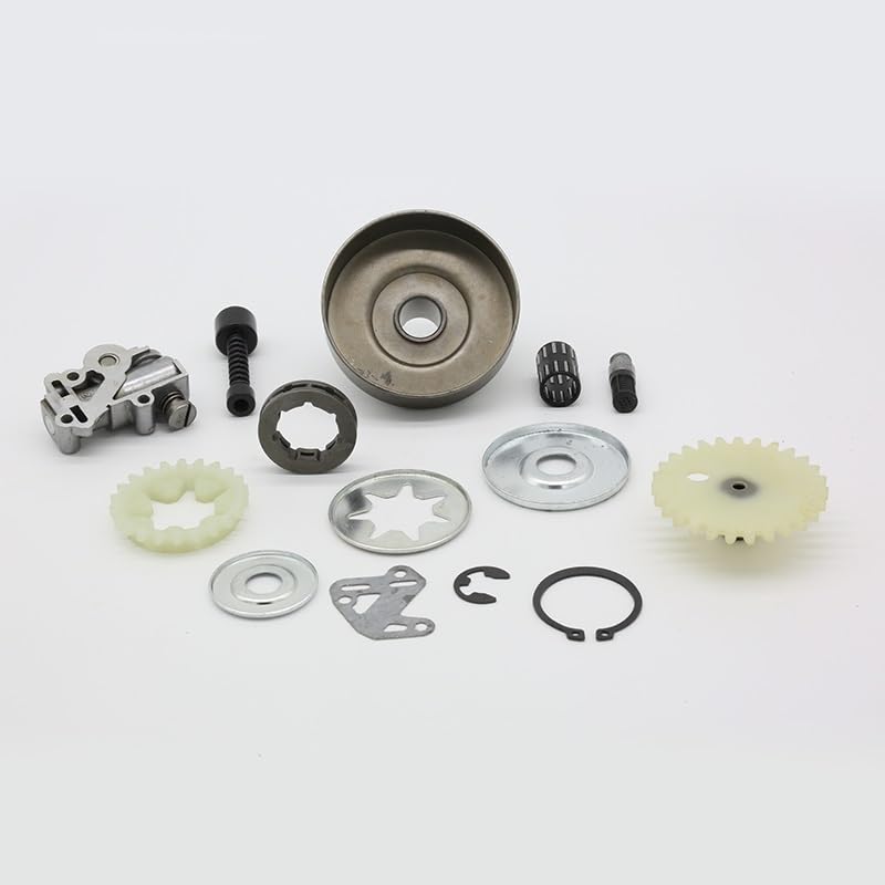 Piezas de jardín Kit de reparación de arandela de línea de filtro de bomba de aceite de rueda dentada de tambor de embrague de 3/8 "para piezas de motosierra Stihl MS380 MS381 MS 038 381 380 Piezas de