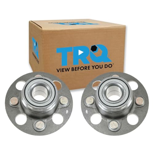 Image of TRQ Rear Left and Right Wheel Bearing and Hub Assembly Set 2 Piece Compatible with 01-03 Honda Civic GX 01-03 Civic DX HX LX 2003 Hybrid 04-05 LX Without ABS