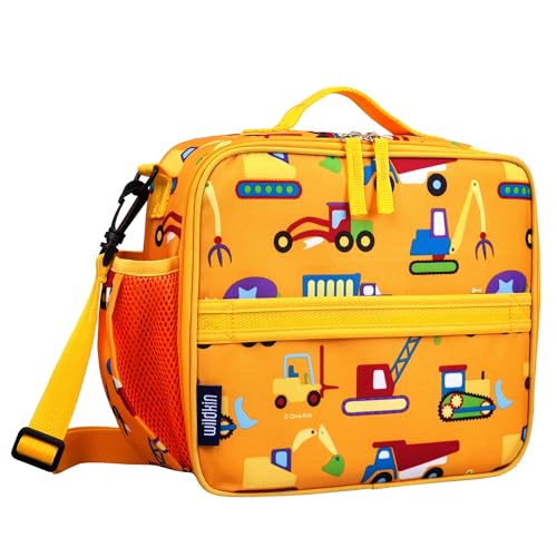 Image of Wildkin Kids ECO rPET Insulated Lunch Box - Keeps Food Hot or Cold, Easy-Clean Lining, Mesh Pockets & BPA-Free - Boys & Girls, Ideal for School, Travel & Daycare - Under Construction