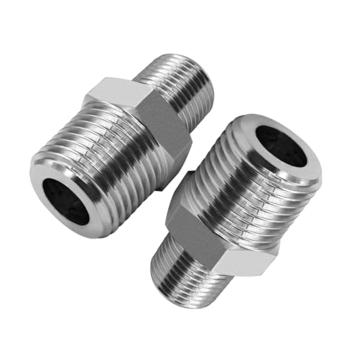 Image of Beduan Stainless Reducer Hex Nipple 3 /4 inch to 1 /2 inch Male NPT Pipe Fitting for Water Air Gas Fuel (Pack of 2)