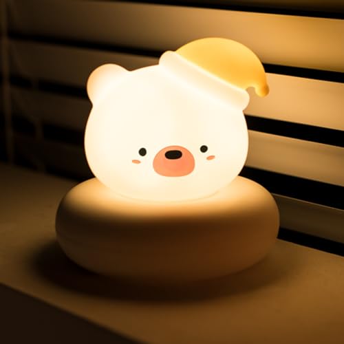 Annmore Veilleuse Bebe Ours Rechargeable Lampe de Nuit Enfant Chambre Cadeau Naissance Garçon 1 an