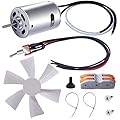 mankk 6" RV Vent Fan Blade with 12V D-Shaft RV Vent Motor and Toggle Switch 2 Screws for RV Roof Celling Bathroom Exhaust Upgrade Kit