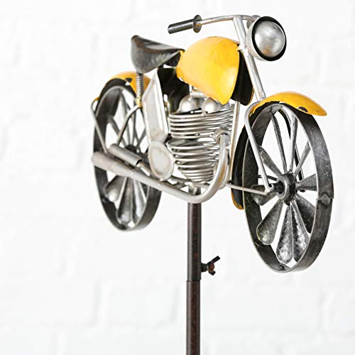 WHW Whole House Worlds Americana Motorcycle Garden Spinner, Vintage Style Stake Decoration, Rustic Yellow with Antiqued Finish, Over 5 Ft Tall (63 Inches - 160 cm) - Thumbnail 6