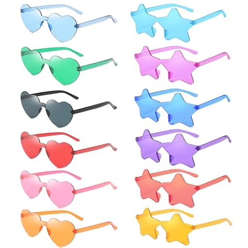 12 Pares Gafas Fiesta, Gafas de Sol Fiesta en Forma de Corazón/Estrellas, Gafas de Fiesta Divertidas para Niños y Adultos, Gafas Hippies de Colores para Fotos Aniversario Cumpleaños Carnaval | Ya disponible en tu tienda friki favorita! En mundofriki.es! 12 Pares Gafas Fiesta, Gafas de Sol Fiesta en Forma de Corazón/Estrellas, Gafas de Fiesta Divertidas para Niños y Adultos, Gafas Hippies de Colores para Fotos Aniversario Cumpleaños Carnaval | Ya disponible en tu tienda friki favorita! En mundofriki.es!