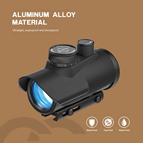 ESSLNB Red Dot Sight Scope Red Green Blue 3 Brightness Settings Rifle Scope with 11mm/20mm Picatinny Rail Mount and Protector Covers for Hunting - Image 6