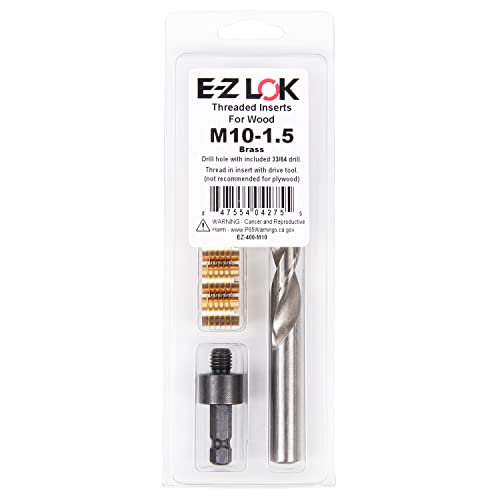 Inserts filetés laiton M10-1,5 de 1,6 cm kit complet E-Z LOK avec outil de pose