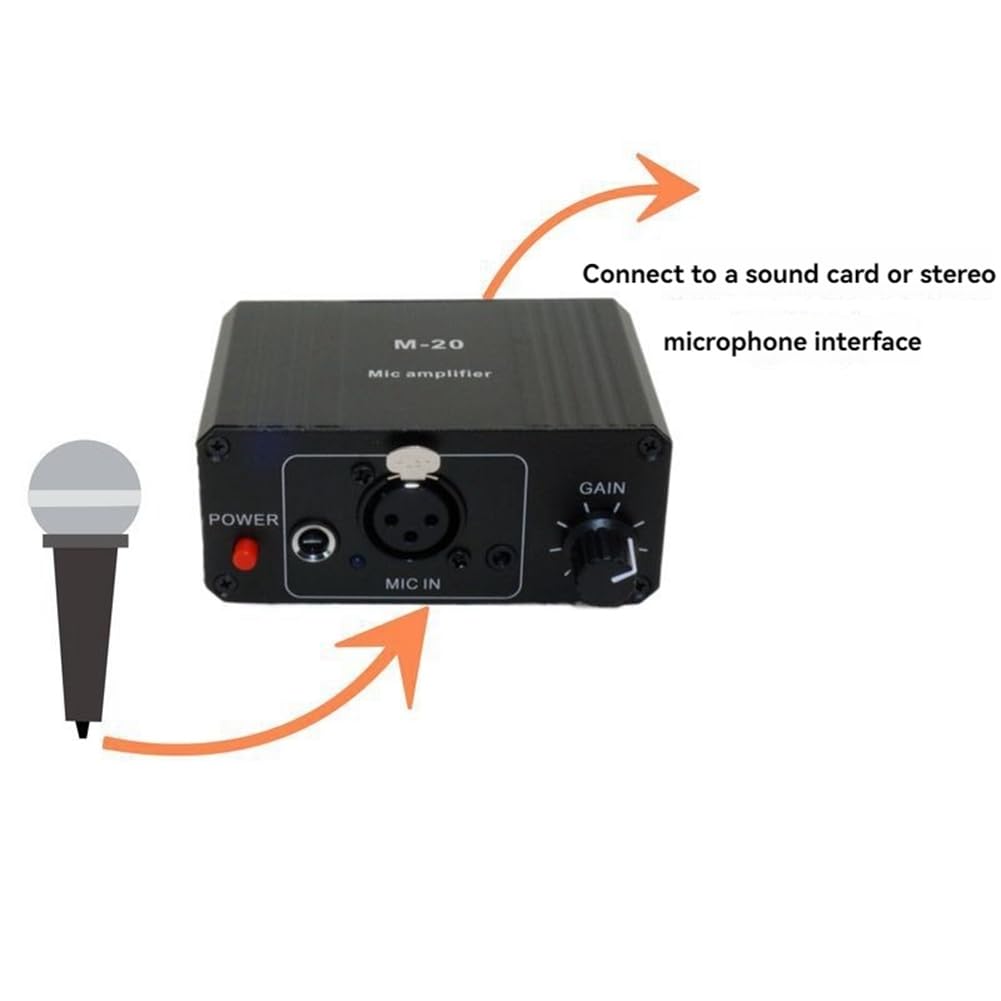 Dynamisches Mikrofon, Kondensator-Mikrofonverstärker, M-20 Audio, 48 V Phantomspeisung, Aufladung, Schwarz, für Live-Soundkarten-Lautsprecher C