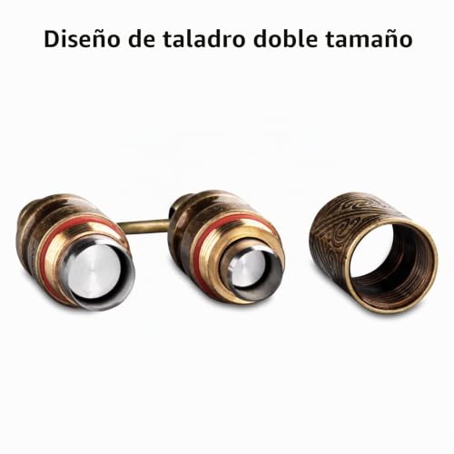 Perforador de puros retráctil con doble cuchilla en color dorado 3