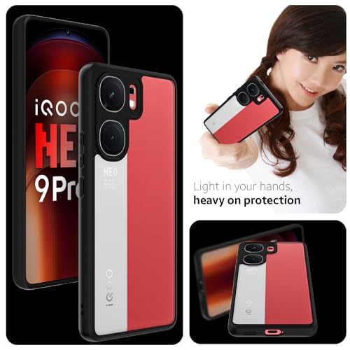 Image of KAPAVER Hybrid Back Cover Case Compatible with iQOO Neo 9 Pro 5G (PC+TPU) (Black)