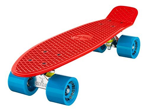Ridge Skateboards Retro Mini Cruiser - Tabla Completa con Ruedas Grandes de 70 mm, Fabricado en el Reino Unido