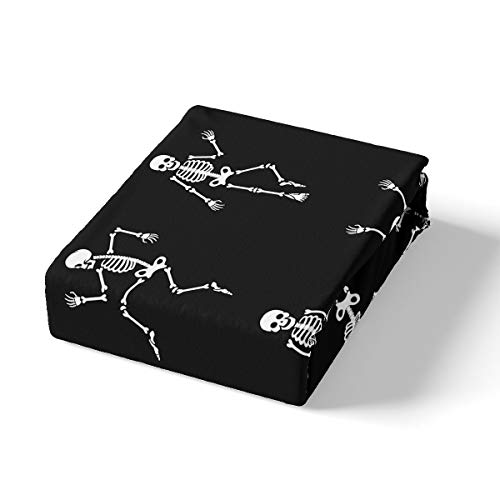 Erosebridal JCX12535LLHMFULL Sugar Skull Sheet Set Full Size Skeleton Bones Bedding Set For Kids Boys Girls Teens Adult Halloween Horror Theme Fitted Sheet Gothic Spooky Bed Sheet Wrinkle Bedclothes thumb #1
