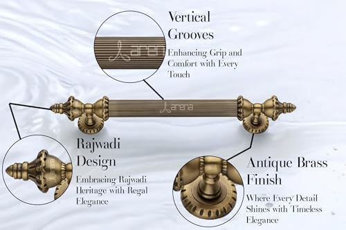 Image of Arena 24 Inches Antique Brass Door Handle for Main Door | Big Size Push Pull Handle | Main Door Handle for Home, Office & Furniture | Handle Without Lock | Zinc Alloy Door Lock Handle (Pack of 1)