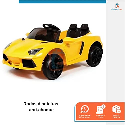 Carrinho Motor Elétrico Infantil Bateria Esportivo Amarelo