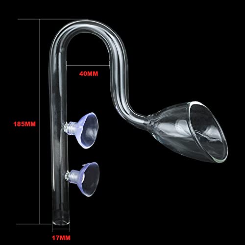 Image of Glass Lily Pipe Outflow Aquatic Lily Pipe Set for Aquarium Planted Tank Aquascaping Filter 17mm for 16 /22mm(5 /8 inch ID) Tubing Hose