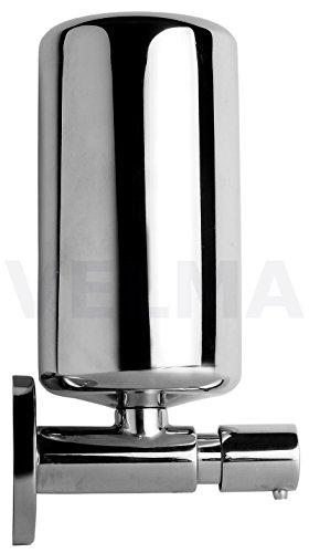 VELMA - TD-10110 - Precioso dispensador de jabón para Pared - Latón y Acero Inoxidable - Sin Piezas de plástico - 100% Inoxidable