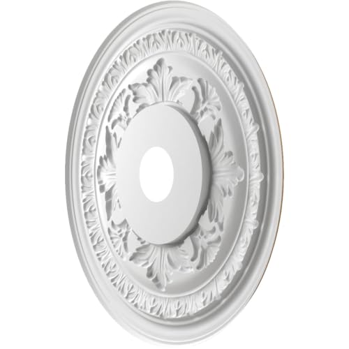 Image of Ekena Millwork CMP22BACGH Baltimore Thermoformed PVC Ceiling Medallion (Fits Canopies up to 7 3 /4 inch), 22 inchOD x 3 1 /2 inchID x 1 inchP, Metallic Gold Rush