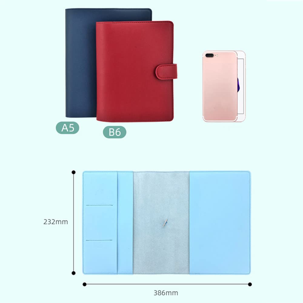 Couverture de cahier système de reliure plan couverture de livre A5 petite couverture de journal papeterie de bureau d'affaires, rose, taille junior