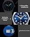 Imagen de CIVO Reloj Hombre Fácil de Leer: Acero Inoxidable Plateado Analógico Esfera Grande Azul Impermeable