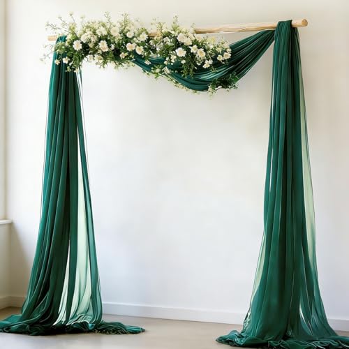 Tissu drapé vert émeraude pour arche de mariage MLMW 2 panneaux