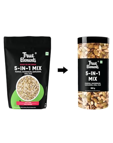 Image of True Elements 5 In 1 Seeds Mix 500gm | Mixed & Roasted Seed For Eating | Diet Snacks | Healthy & Fiber Rich Seeds