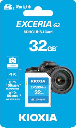 KIOXIA Exceria G2 Carte SD 32 Go pour eviter la memoire saturee en photo
