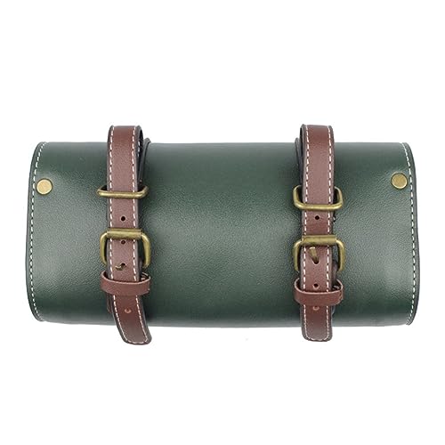 Bolsa frontal universal para horquilla de motocicleta LIRU en cuero verde con kit para bicicletas y motos miniatura 5