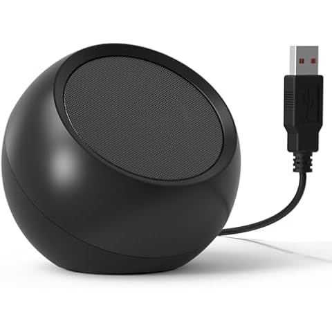 XKX [Single] USB Computer Speakers for Desktop, PC, Laptop, Small Plug-N-Play Speakers with Crystal-Clear Sound, Loud Volume, Rich Bass, Compatible with Windows/macOS/ChromeOS/Linux Cover