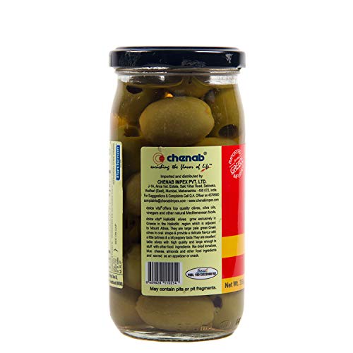 Image of Dolce Vita Halkidiki Pitted Olives, 200g | Greek Green Olives Without Seeds | Ready to Eat | Ideal for Stuffing and paring with Salads or Gourmet Platters