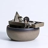 Andady Ceramic Tabletop Fountain for Indoor Home Decoration Table Desk Office Patio (Brown)