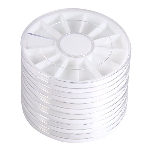 Nail Storage Box, Nail Art Rhinestone Wheel Box 12 Compartments Decoration Gem Empty Storage Container 6 Pcs/Set