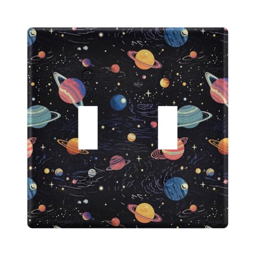 UMIRIKO Outer Space Planet Light Switch Cover Plate Covers Decorative Double Toggle Home Decor 202a8765