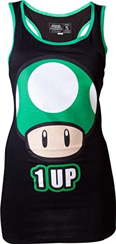 Bioworld Nintendo – Nero, 1 Up Female Tanktop – Maat L