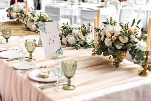 Image of Gold Table Number Holders, 12-Pack Metal Place Card Stands & Picture Holders with Storage Box - Ideal for Weddings, Anniversaries, and Parties