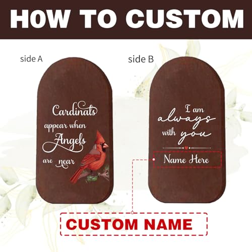 Image of ASTARIN Customized Cardinal Wind Chimes for Loss Loved One, Memorial Wind Chime Personalized, Bereavement Gifts Idea for Loss of Father /Dad /Mother /Mom, Condolences Sympathy Gift